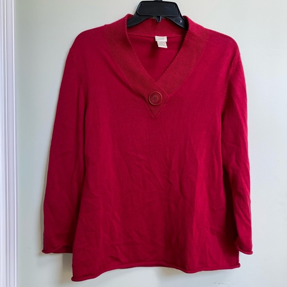 J. Jill j Jill pink Sweater long sleeve top size mp petite 100% cotton - Picture 1 of 7